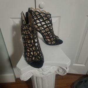 Black high heel shoe